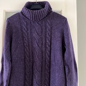 Purple Heather Cable Knit Turtleneck